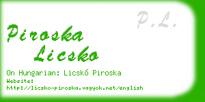 piroska licsko business card